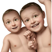 boys smiling at viewer sticker