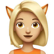 Blonde girl with fox ears sticker
