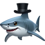 Shark with a top hat sticker