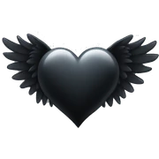 black heart with wings sticker