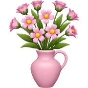 Pink aesthetic flower vase sticker