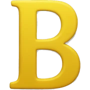 letter b in yellow color sticker