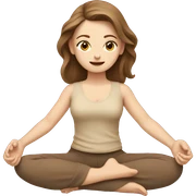 White Girl with brown hair doing padmasana in beige tones  sticker