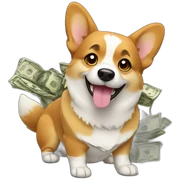 corgi with money sticker