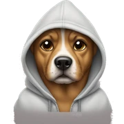 Dog wearing a hoodie sticker