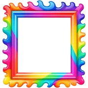 Psychedelic colored photo frame sticker