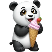 Panda eating ice cream sticker