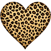 Leopard print heart sticker
