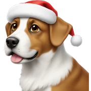 dog with christmas hat sticker