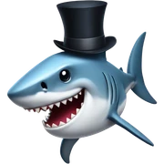 Shark with a top hat sticker
