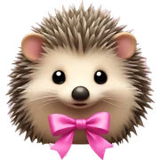 hedgehog with a pink bow sticker