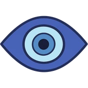 Evil eye 🧿 icon in a flat toon style  sticker