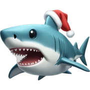 Christmas shark sticker