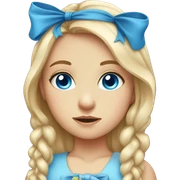 blue-eyed girl with bow sticker