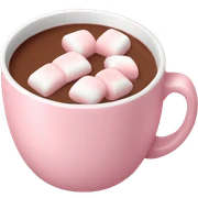 Light Pink mug of hot chocolate with marshmallows  sticker