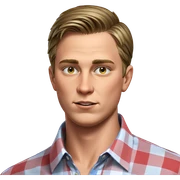 young man in plaid shirt sticker