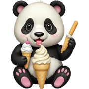 Panda eating ice cream sticker