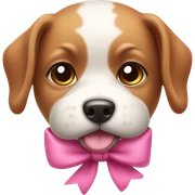 dog with pink bow sticker