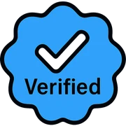 blue tick Instagram verification badge with text sticker