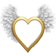 White heart with wings and halo sticker