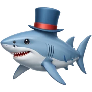 Shark with a top hat sticker