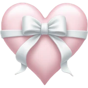 Pastel pink heart with white bow sticker