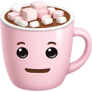 Light Pink mug of hot chocolate with marshmallows  sticker
