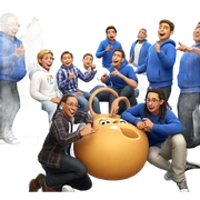 boys having fun together sticker
