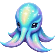 Pastel nebula glittery Randomly-colored sparkly exotic Fakémon-creature sticker