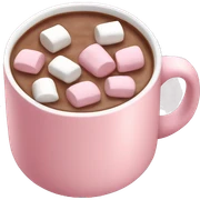 Light Pink mug of hot chocolate with marshmallows  sticker