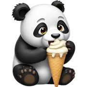 Panda eating ice cream sticker