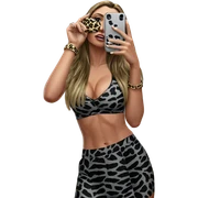 selfie with animal print style sticker