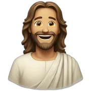 Jesus laughing sticker