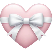 Pastel pink heart with white bow sticker