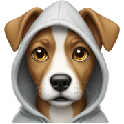 dog wearing a hoodie sticker