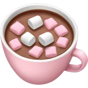 Light Pink mug of hot chocolate with marshmallows  sticker