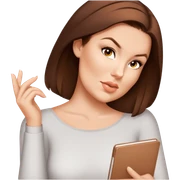 female, brown hair over the shoulder sticker
