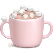 Light Pink mug of hot chocolate with marshmallows  sticker