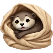otter cozy in blanket sticker