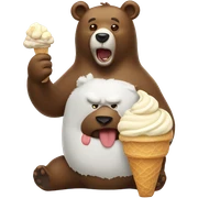 A bear eating ice cream sticker