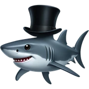 Shark with a top hat sticker