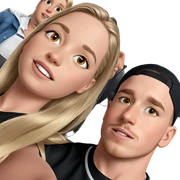 blonde girl with boys portrait sticker