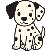flat toon dalmatian puppy sticker