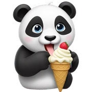 Panda eating ice cream sticker