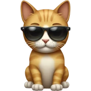 Cat with sunglasses sticker