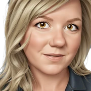 blonde and brown hair portrait sticker