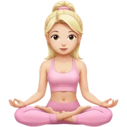 blonde yoga girl light pink clothes n sticker