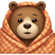 bear cozy in blanket sticker