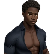 muscular male with dark skin sticker