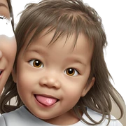 smiling girl with tongue out sticker